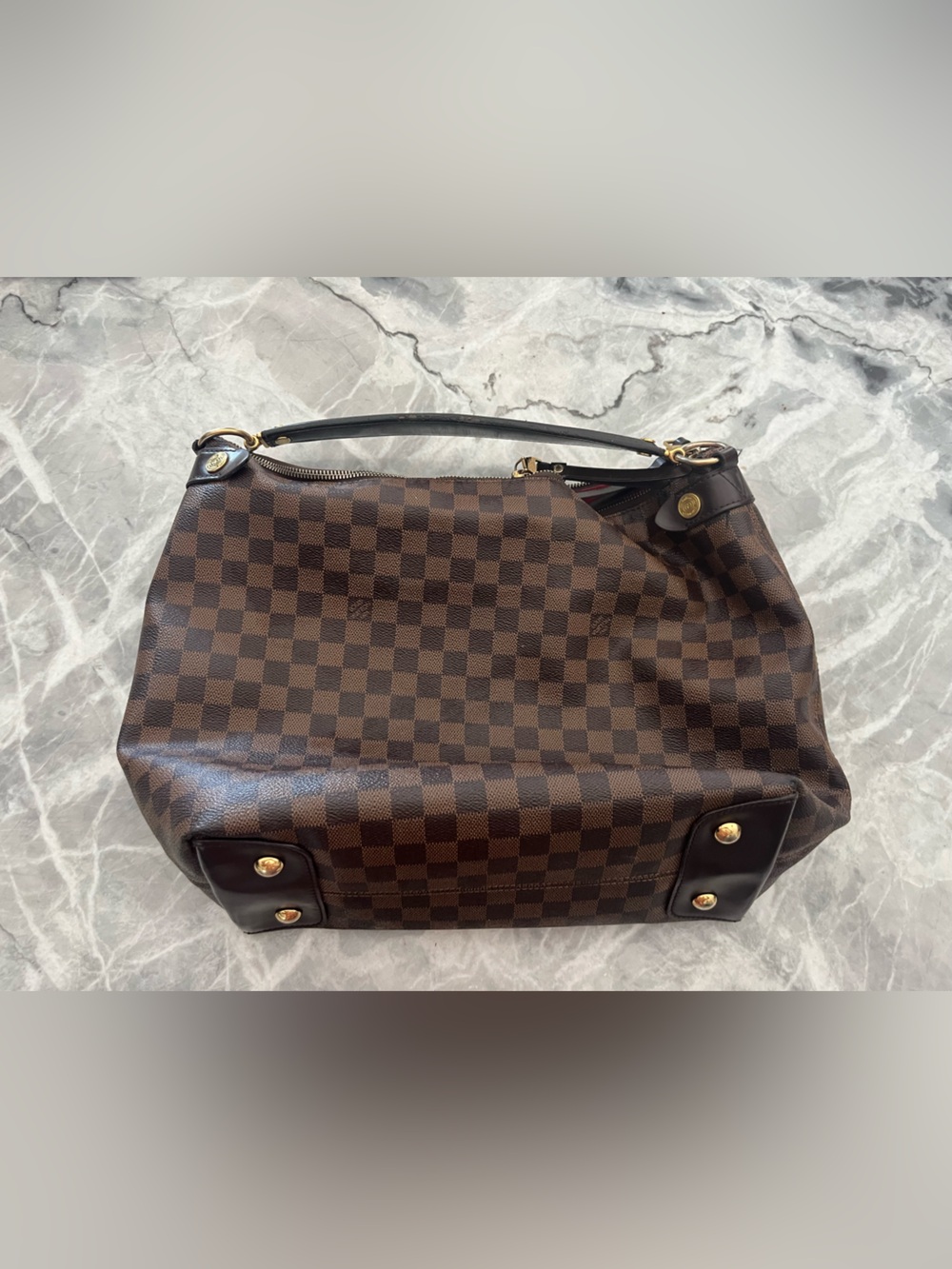 louis vuitton Brown Checkered Shoulder Bagb